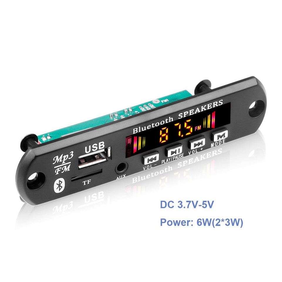 DC 5V 18V 50W Amplifier MP3 Decoder Board Bluetooth V5.0 Car MP3 Player USB FM AUX Radio Recording Module For Speaker Handsfree