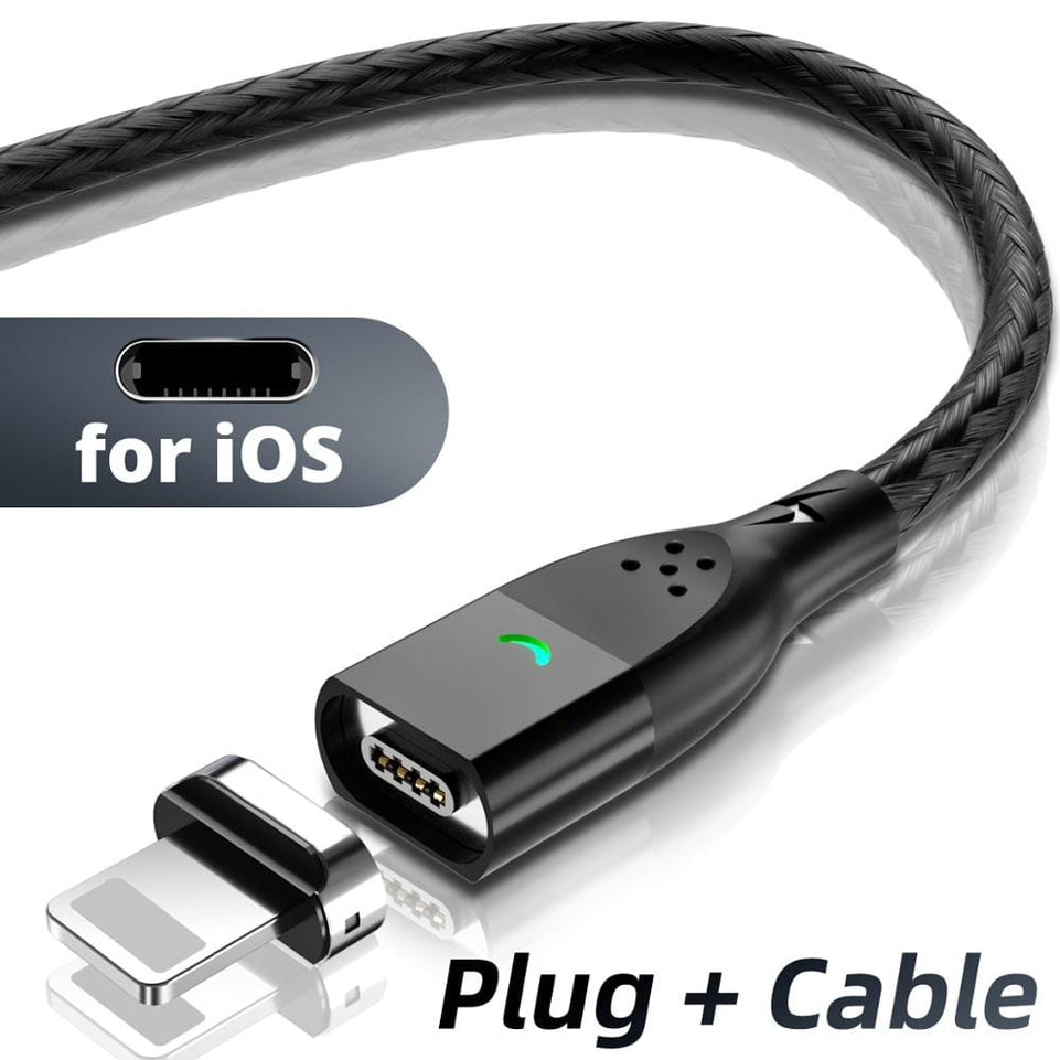 FONKEN Magnetic Cable 3A USB Magnetic Phone Charger Data Cord USB Type C Cable Magnet Fast Charging Cable Micro USB Charge Wire