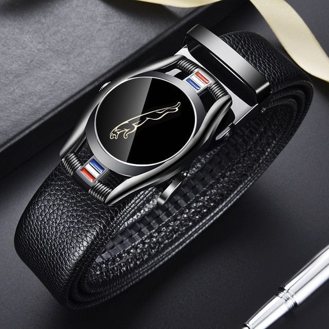 Belts for 3.5cm Width Sports Car Brand Fashion Automatic Buckle Black Genuine Leather Men's Jeans High Quality Waist Male Strap