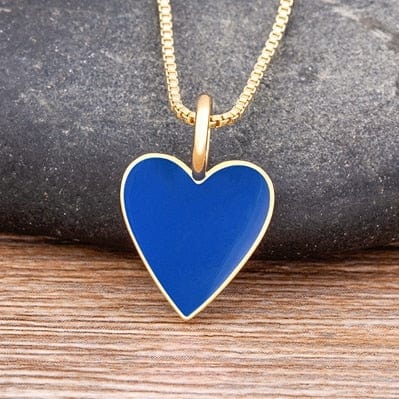 Romantic Heart Couple Necklace 5 Colors Simple Valentine's Day Sweater Chain Best Friend Lovers Wedding Party Gift Jewelry