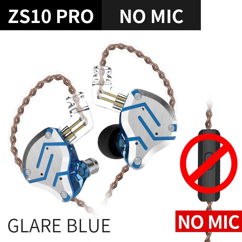 KZ ZS10 Pro Noise Cancelling Earphones 4BA+1DD Hybrid 10 driver Units HIFI Bass Earbuds in ear Monitor Metal Headset