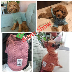 Classic Solid Dachshund Sweater Winter Warm Clothes for Small Dogs Chihuahua Jumper Knitted Crochet Small Dog Jersey Cat Costume