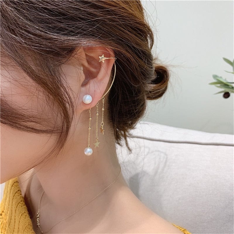 Gold Color Metal Ear Bone Clip For Women Sweet Exquisite Sparkling Crystal Butterfly Ear Cuff Clip Earring Wedding Jewelry