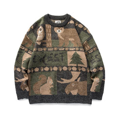 LAPPSTER-Youth Men Harajuku Moutain Winter Sweaters 2023 Pullover Mens Oversized Korean Fashions Sweater Women Vintage Clothes
