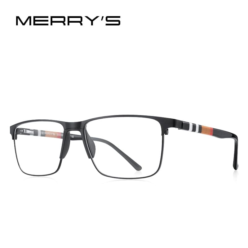 MERRYS DESIGN Men Luxury Square Glasses Frame Business Titanium Alloy Eyewear Acetate Legs Myopia Prescription Eyeglasses S2255