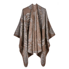 Luxury Brand Ponchos Coat 2022 Cashmere Scarves Women Winter Warm Shawls and Wraps Pashmina Thick Capes Blanket Femme Scarf