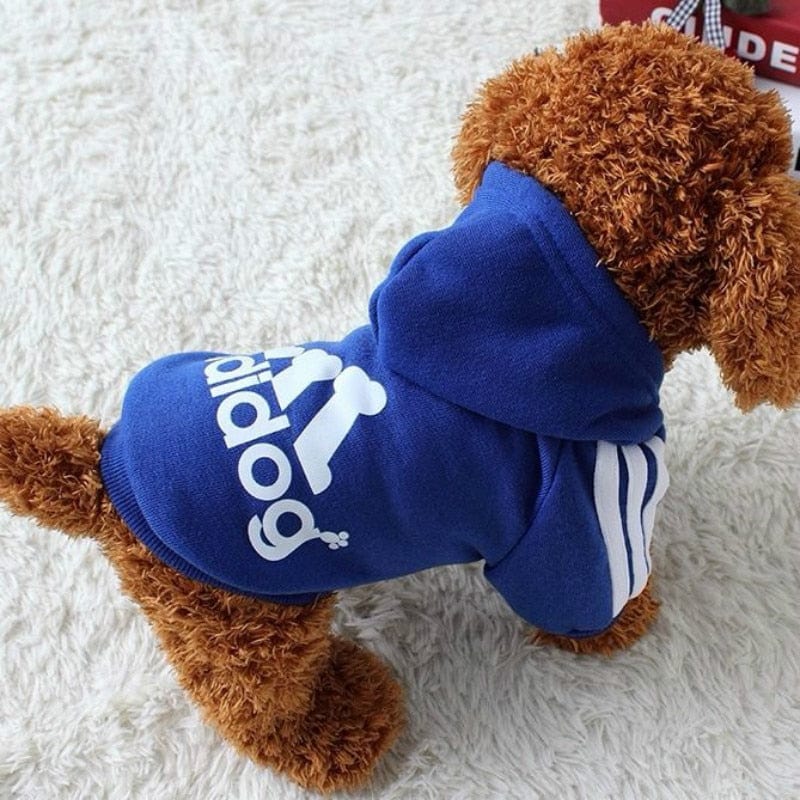 Adidog Clothes, Pet Dog Clothes for Small Medium Dogs, Cotton Hooded Sweatshirt, 2021 Hot Selling Warm Two-Legged Pet Jacket - Wowza