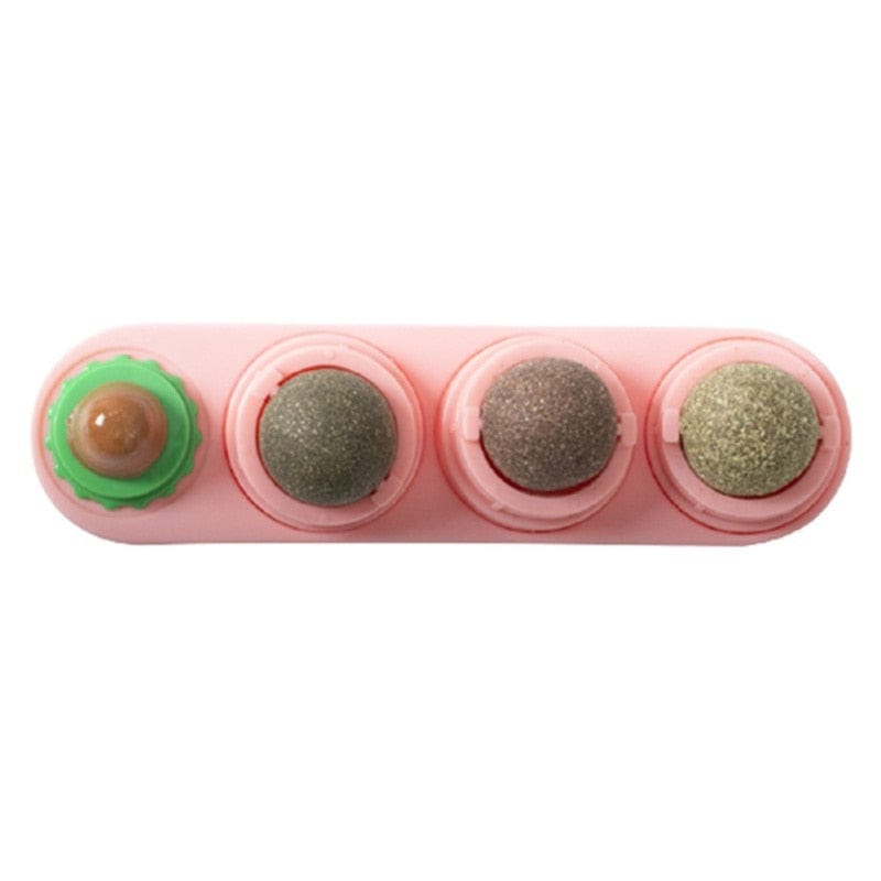 Pet Cat Catnip Wall Ball Cat Toy Catnip Balls Snack Healthy Rotatable Treats Toy Kitten Playing Chewing Cleaning Teeth Toys Food - Wowza