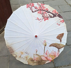 Silk Cloth Women Umbrella Japanese Cherry Blossoms Ancient Dance Umbrella Decorative Umbrella Chinese Style Oil Paper Umbrella