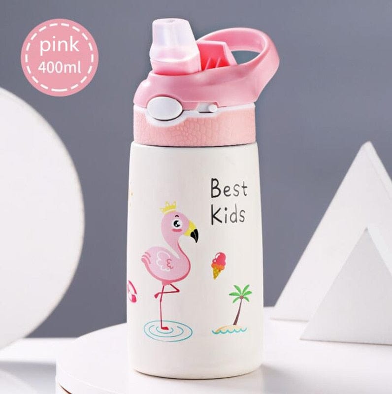 400ML Children Thermos Water Bottle Kids Thermos Mug Baby Duck Billed Straw 316 Stainless Steel Vacuum Flasks Tumbler Thermo Cup - Wowza