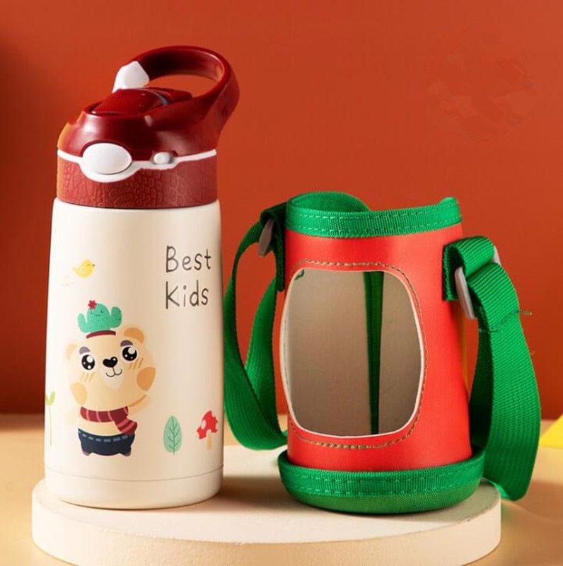 400ML Children Thermos Water Bottle Kids Thermos Mug Baby Duck Billed Straw 316 Stainless Steel Vacuum Flasks Tumbler Thermo Cup - Wowza