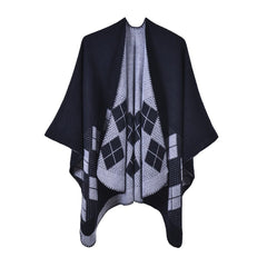 Luxury Brand Ponchos Coat 2022 Cashmere Scarves Women Winter Warm Shawls and Wraps Pashmina Thick Capes Blanket Femme Scarf