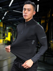 Bodybuilding Long Sleeve Spring Autumn Man Compression Fitness Running T Shirts Quick Dry Sport Tee Thight Brand Gym Blouse