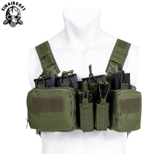 SINAIRSOFT CS Match Wargame TCM Chest Rig Airsoft Tactical Vest Military Gear Pack Magazine Pouch Holster Molle 500D Nylon Swat