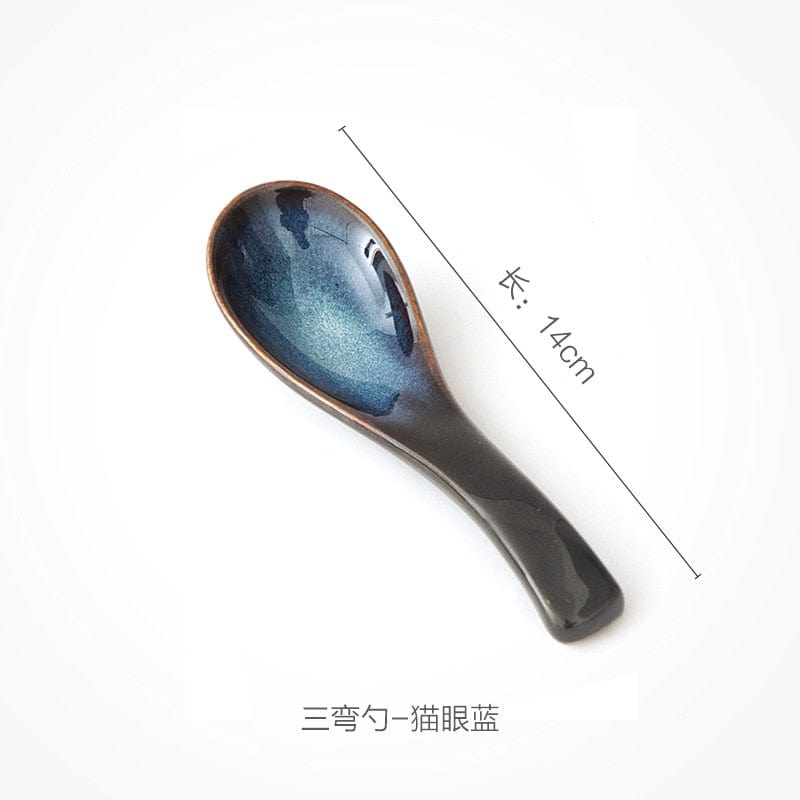 Japanese Tableware Kiln Rice Spoon Soup Spoon Porridge Spoon Household Creative Restaurant Spoons - Wowza