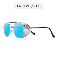 2022 NEW Round Steampunk Sunglasses Men Women Fashion Metal Glasses Brand Design Vintage Sunglasses High Quality UV400 Gafas