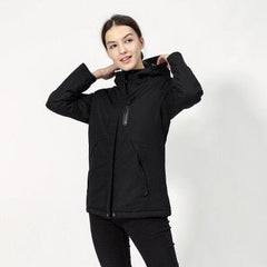 Couple USB Heated Jacket Men Women Waterproof Jacket Men Down Cotton Hiking Jacket Winter Thermal Plus Size Heated Clothing