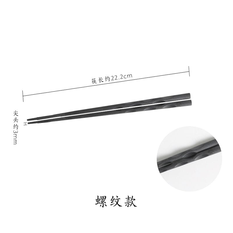 2 pairs of Chinese creative alloy chopsticks Japanese-style pointed chopsticks tableware tableware non-slip household chopsticks - Wowza