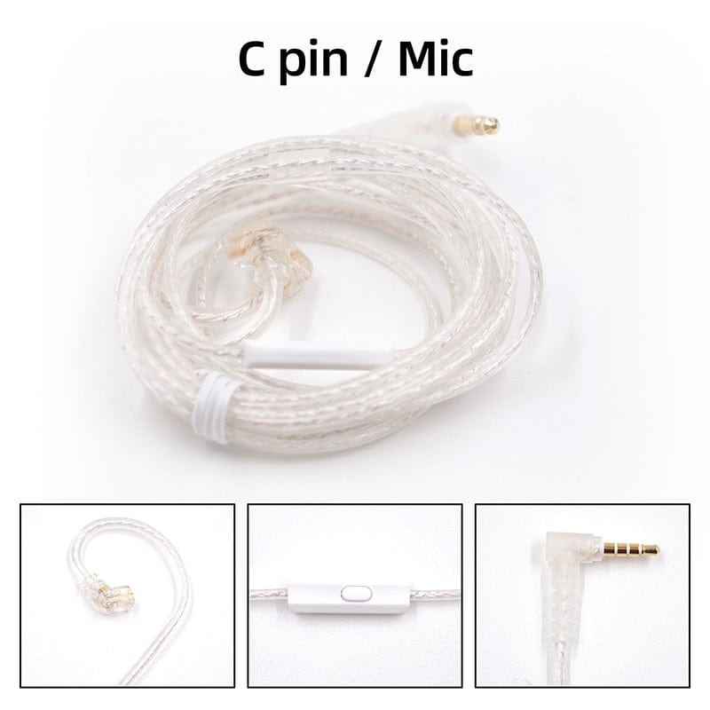 KZ ZS10 ZSN ZEX PRO In Ear Cable High-Purity Oxygen-Free Copper Twisted Upgrade Cable 2pin Cable For KZ ZEX Silver plated Cable