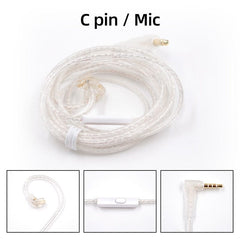 KZ ZS10 ZSN ZEX PRO In Ear Cable High-Purity Oxygen-Free Copper Twisted Upgrade Cable 2pin Cable For KZ ZEX Silver plated Cable