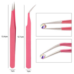 Qiao Excellent Quality Tweezers Bend+Straight New Stainless Steel Industrial Anti-static Cross Tweezers Sewing Accessories Tools