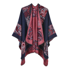 Luxury Brand Ponchos Coat 2022 Cashmere Scarves Women Winter Warm Shawls and Wraps Pashmina Thick Capes Blanket Femme Scarf