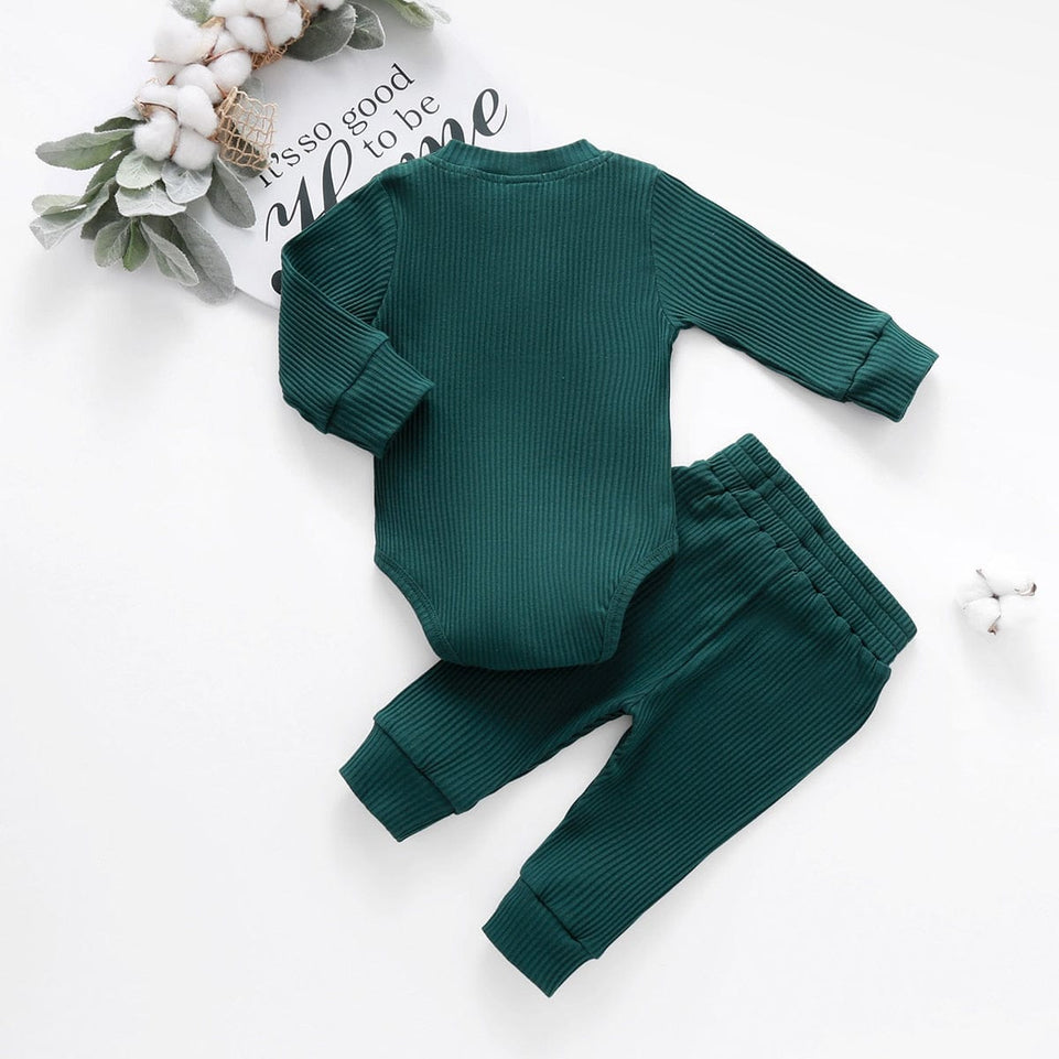 16 Colors Baby Outfits Solid Sets Infant Toddler Newborn Girls Boys Autumn Winter Baby Girl Boy Long Sleeve Romper Pants 0-24M