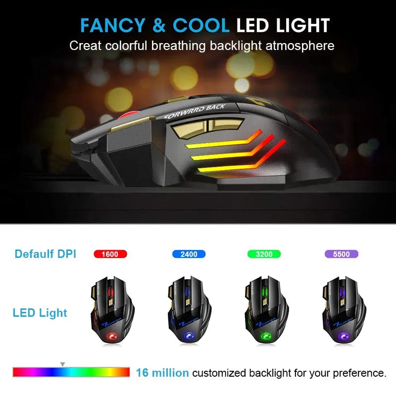 Rechargeable Wireless Mouse Bluetooth Gamer Gaming Mouse Computer Ergonomic Mouse With Backlight RGB Silent Mice For Laptop PC