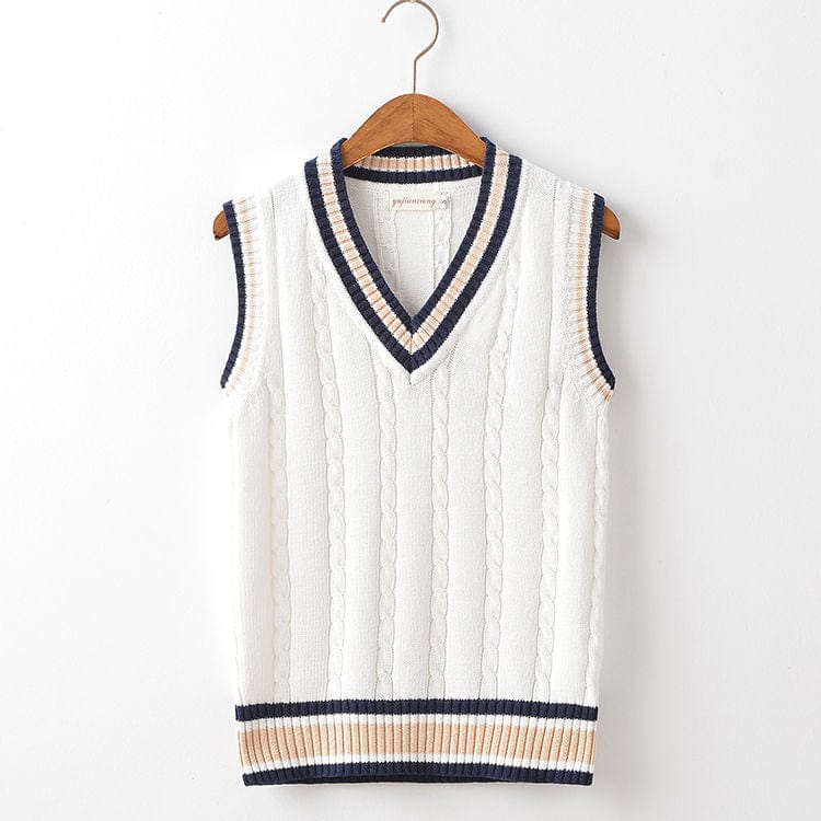 Sweater Vest Men Autumn Winter Plus Velvet V-neck Striped Big Size 5XL Oversize Mens Couples Preppy Style Students Vests Ulzzang