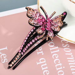 Rhinestone Hairpin Flower Leaf Butterfly Duckbill Hair Claws Retro Hair Clips Accessories For Women Shinning Ponytail Headwear