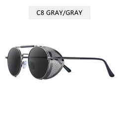 2022 NEW Round Steampunk Sunglasses Men Women Fashion Metal Glasses Brand Design Vintage Sunglasses High Quality UV400 Gafas