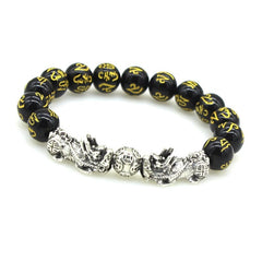 2PCS Obsidian Stone Beads Bracelet Pixiu Bracelet Black Wealth Bracelet Feng shui Bracelets Luck Bracelet for Women Men 2023