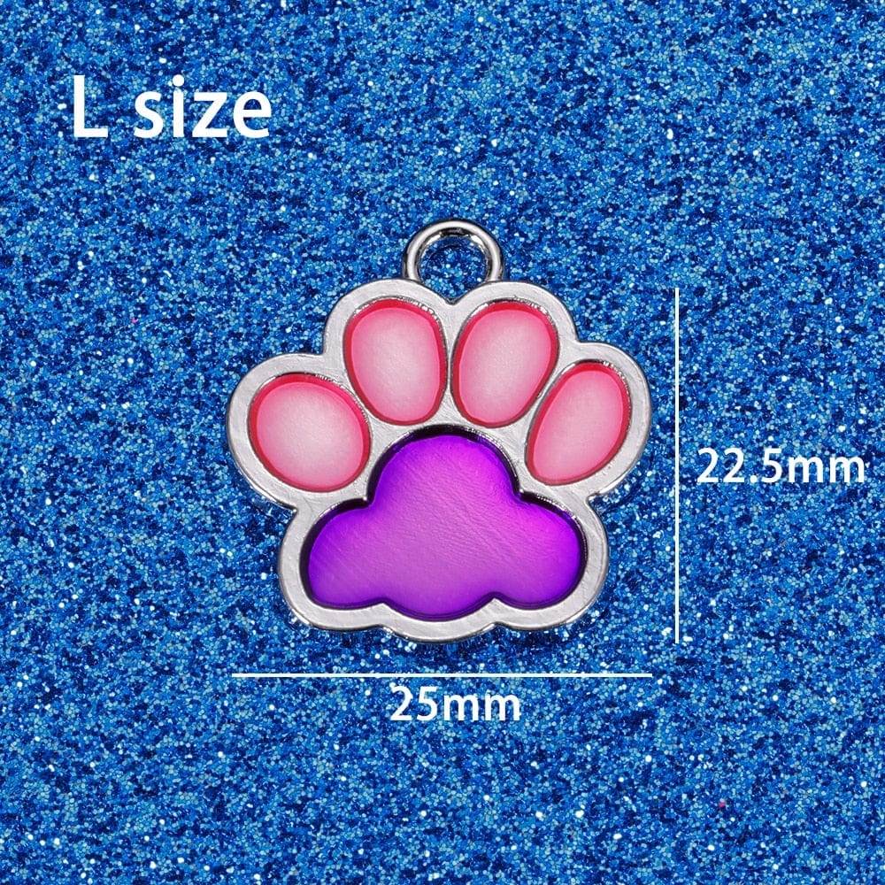 Personalized Dog Cat Tags Engraved Cat Dog Puppy Pet ID Name Collar Tag Pendant Pet Accessories Paw Glitter Pendant - Wowza