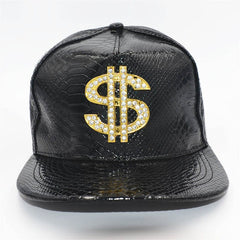 Doitbest Metal Golden dollar style men's Baseball Cap hip-hop cap leather Adjustable Snapback Hats for men and women