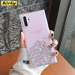 Glitter Star Transparent Silicone Case For Samsung A71 A51 S8 S9 S20 Ultra 10 PLUS S20FE A21 Note 8 10 Note 20 Shockproof Cover