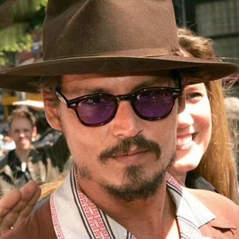 Fashion Johnny Depp Style Round Sunglasses Clear Tinted Lens Brand Design Party Show Sun Glasses Oculos De Sol