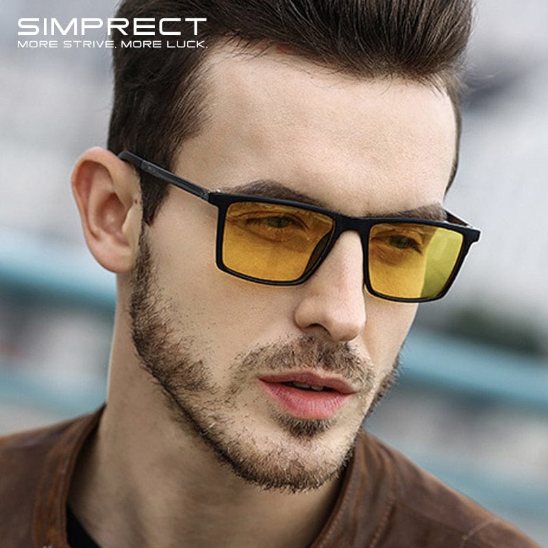 SIMPRECT Rectangle Polarized Sunglasses For Men 2023 Luxury Brand Designer UV400 High Quality Fashion Square Sun Glasses oculos