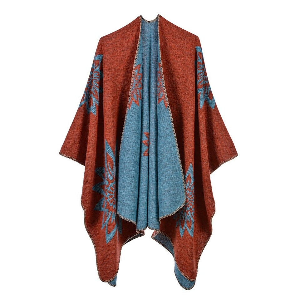 Luxury Brand Ponchos Coat 2022 Cashmere Scarves Women Winter Warm Shawls and Wraps Pashmina Thick Capes Blanket Femme Scarf