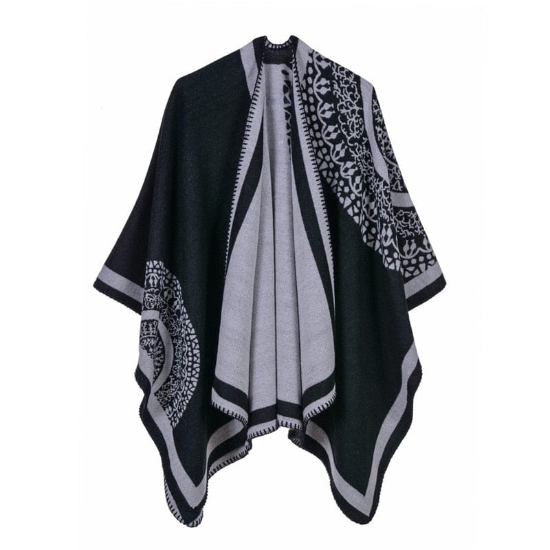 Luxury Brand Ponchos Coat 2022 Cashmere Scarves Women Winter Warm Shawls and Wraps Pashmina Thick Capes Blanket Femme Scarf
