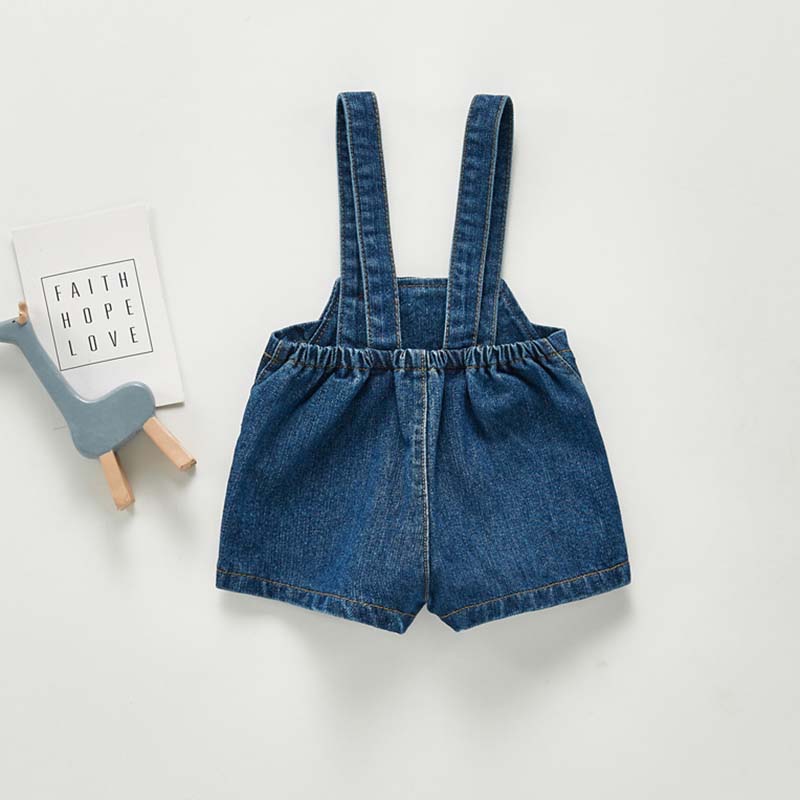 2023 Spring Autumn New Baby Overalls Boys Girls Denim Overalls Kids Jumpsuit Korean Fashion Children Denim Shorts