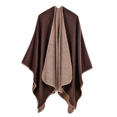 Luxury Brand Ponchos Coat 2022 Cashmere Scarves Women Winter Warm Shawls and Wraps Pashmina Thick Capes Blanket Femme Scarf