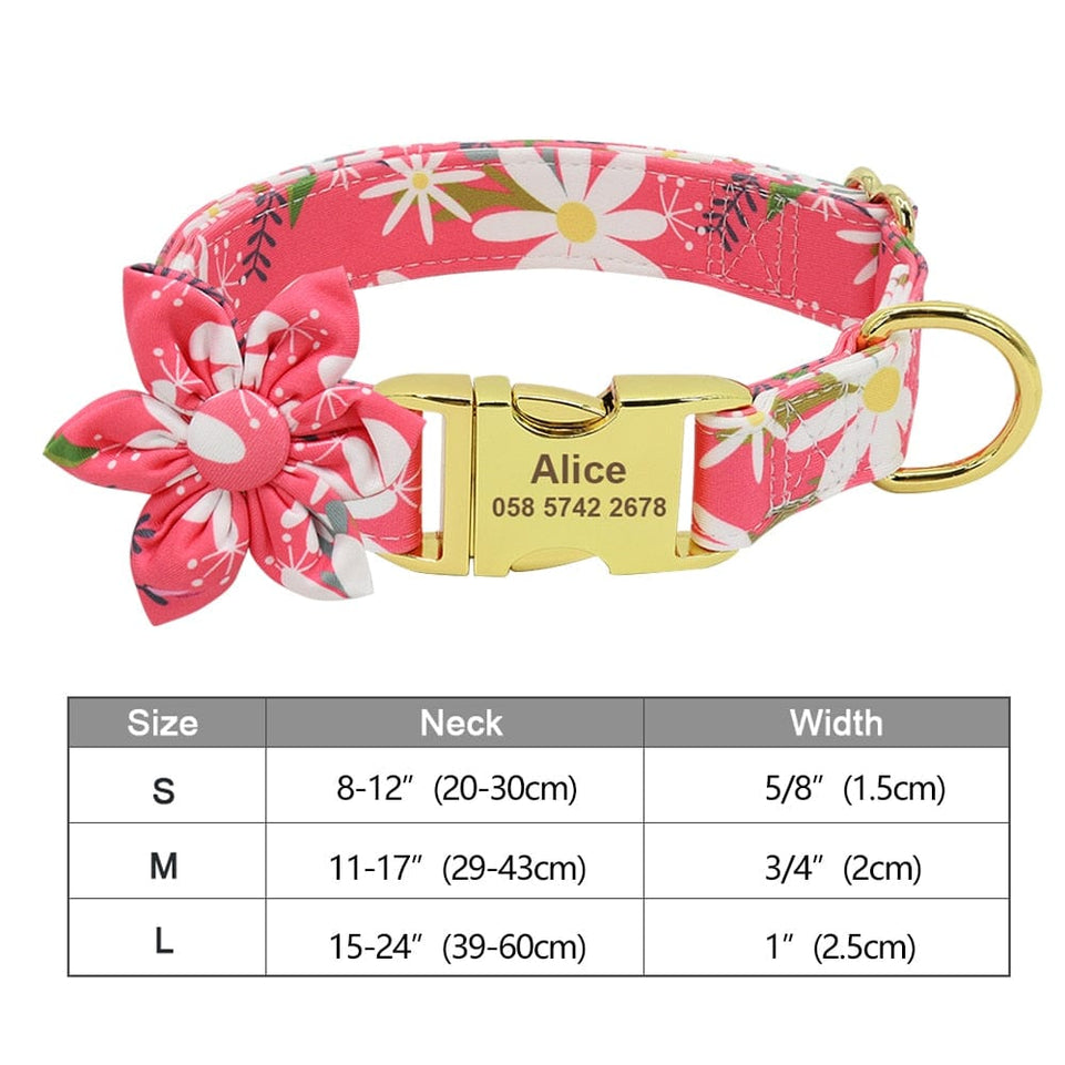 Fashion Printed Dog Collar Personalized Nylon Dog Collar Custom Pet Puppy Cat Collars Engraved ID Tag Collars Dog Accessories