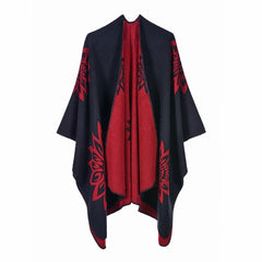 Luxury Brand Ponchos Coat 2022 Cashmere Scarves Women Winter Warm Shawls and Wraps Pashmina Thick Capes Blanket Femme Scarf