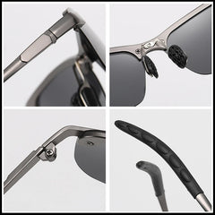 Photochromic Sunglasses Men Women Vintage Metal Polarized Sun Glasses For Male Night Vision Driving Sunglass