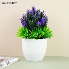 Artificial Plants Potted Green Bonsai Small Tree Grass Plants Pot Ornament Fake Flowers for Home Garden Decoration Wedding Party