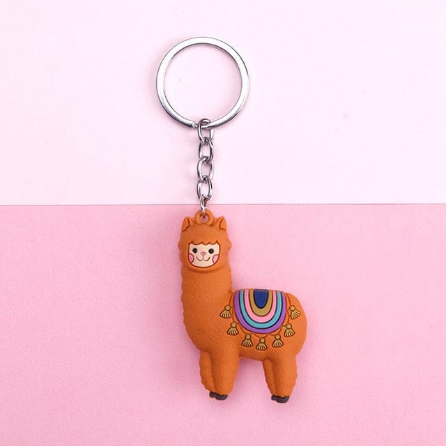 New Qualitied Original cartoon Lamb cute Luck Zodiac Alpaca keychain key ring Simulation Animals Pendant Jewelry Birthday gift