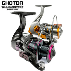 GHOTDA Fishing Reel Spinning 1000-7000 Series Metal Spool Spinning Wheel for Sea Fishing Carp Fishing