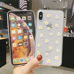 Clear Cartoon Colorful Flower Phone Case For iPhone 13 12 11 14Pro Max X XR XS Max 12 Mini 6 6s 7 8 Plus SE 2020 Cute Soft Shell