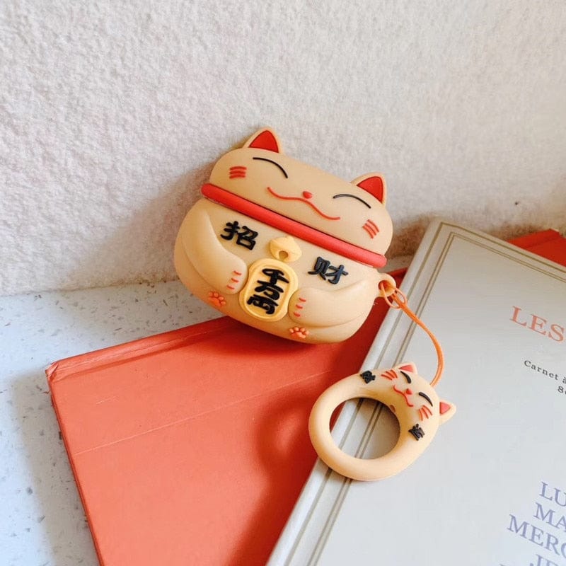 Lovely Case for Airpods Pro Japanese Style Lucky Cat Silicone Earphone Case For Apple Airpods 1 2 3 Case Cute Protective Cover