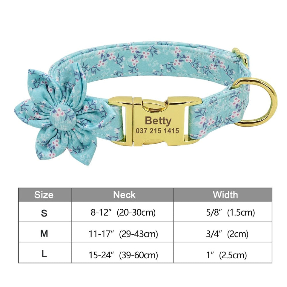 Fashion Printed Dog Collar Personalized Nylon Dog Collar Custom Pet Puppy Cat Collars Engraved ID Tag Collars Dog Accessories